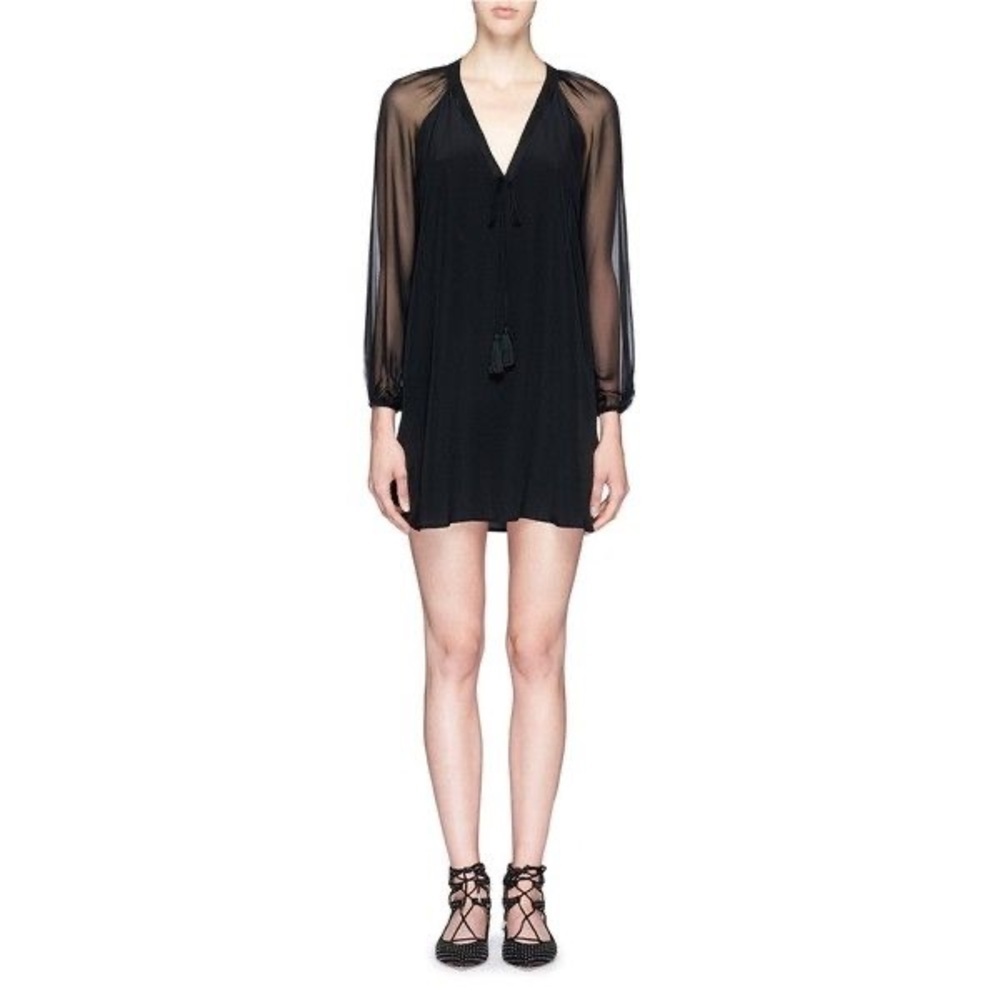 Elizabeth and James SILK Charlee Whimsigoth Romantic Black‎ Mini Dress XS